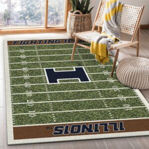 College Illinois NFL Team Logo Area Rug