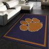 College Spirit Clemson Sport Area Rug Team Logo Floor Decor Home Decor