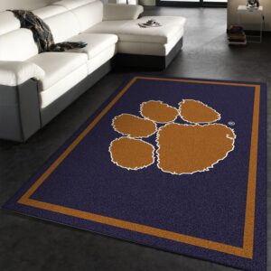 College Spirit Clemson Sport Area Rug Team Logo Floor Decor Home Decor