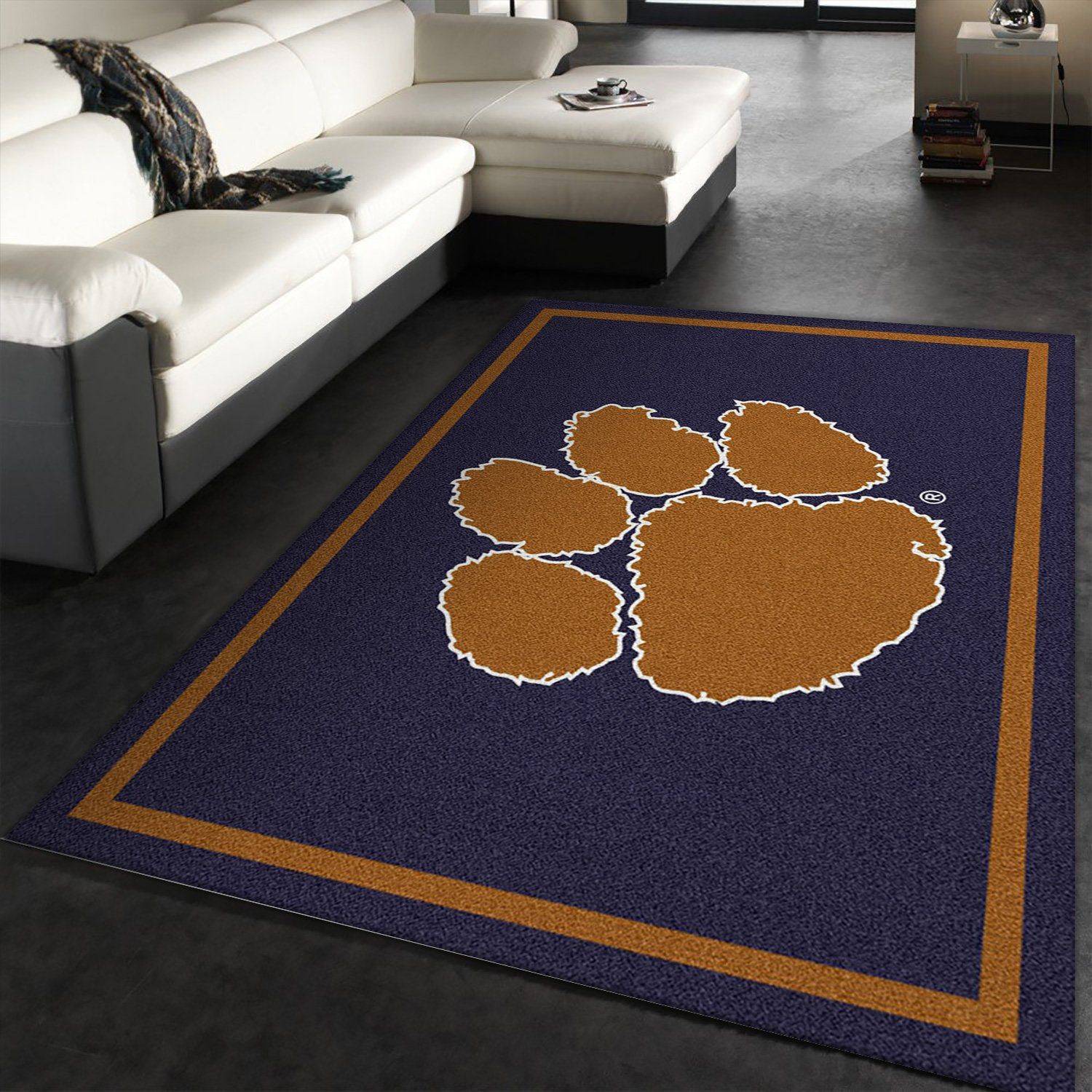 College Spirit Clemson Sport Area Rug Team Logo Floor Decor Home Decor