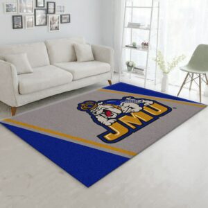 College Spirit James Madison Sport Area Rug Team Logo Floor Decor Home Decor