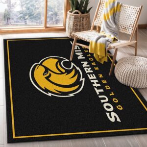 College Spirit Southern Mississippi Sport Area Rug Carpet Team Logo Floor Decor Home Decor