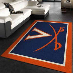 College Spirit Virginia Sport Area Rug Carpet Team Logo Family Gift US Decor