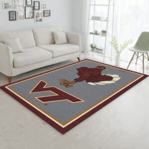 College Spirit Virginia Tech Sport Area Rug Carpet Team Logo Floor Decor Home Decor