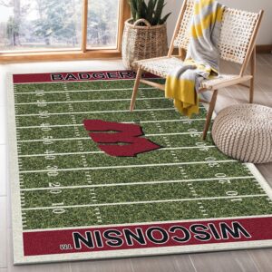 College Wisconsin NFL Team Logo Area Rug