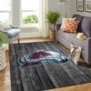 Colorado Avalanche Nhl Team Logo Grey Wooden Style Nice Gift Home Decor Rectangle Area Rug