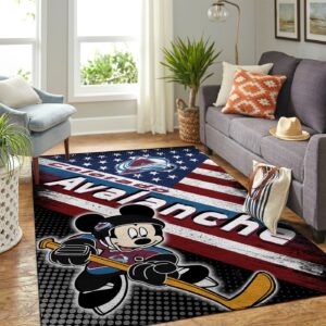 Colorado Avalanche Nhl Team Logo Mickey Us Style Nice Gift Home Decor Rectangle Area Rug