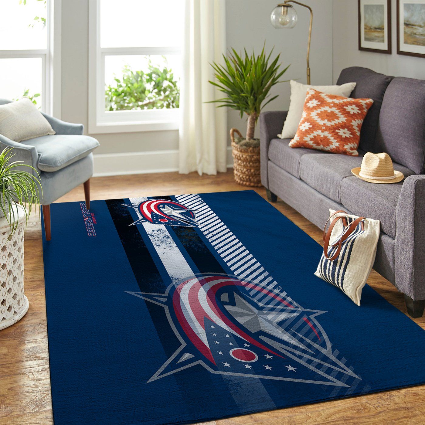 Columbus Blue Jackets Nhl Team Logo Nice Gift Home Decor Rectangle Area Rug