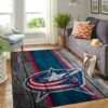 Columbus Blue Jackets Nhl Team Logo Wooden Style Nice Gift Home Decor Rectangle Area Rug