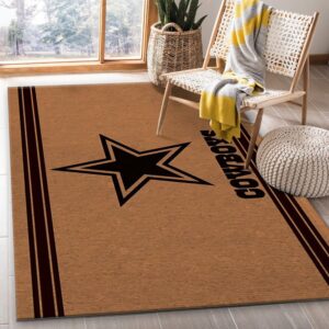 Dallas Cowboys Brown Logo NFL Area Rug Carpet