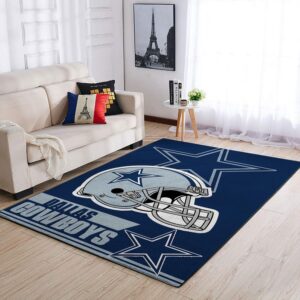 Dallas Cowboys Nfl Team Logo Helmet Nice Gift Home Decor Area Rug Rugs For Living Room Rug Home Decor