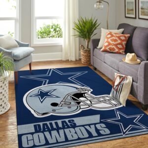 Dallas Cowboys Nfl Team Logo Helmet Nice Gift Home Decor Rectangle Area Rug