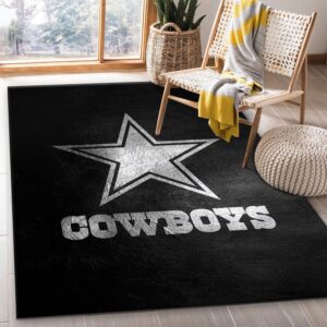 Dallas Cowboys Silver NFL Area Rug For Christmas
