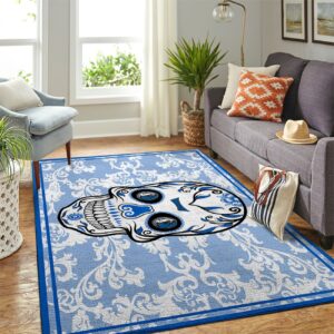 Dallas Mavericks Nba Team Logo Skull Flower Style Nice Gift Home Decor Rectangle Area Rug