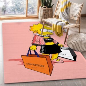 Dapper Lisa Louis Vuitton Vs Gucci Area Rug Fashion Brand Rug Christmas Gift US Decor