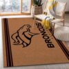 Denver Broncos Brown Logo NFL Area Rug For Christmas