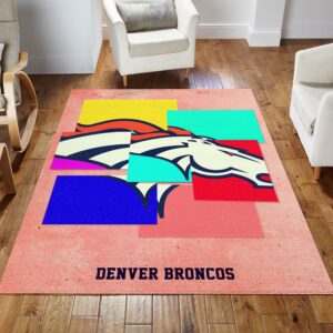 Denver Broncos NFL Area Rug For Christmas Living Room Rug Christmas Gift US Decor