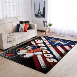 Denver Broncos Nfl Team Logo Mickey Us Style Nice Gift Home Decor Rectangle Area Rug