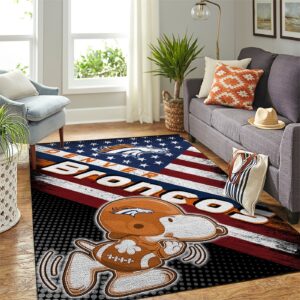 Denver Broncos Nfl Team Logo Snoopy Us Style Nice Gift Home Decor Rectangle Area Rug