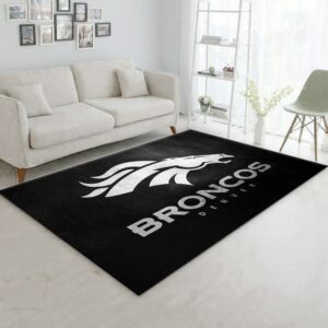 Denver Broncos Silver NFL Team Logos Area Rug