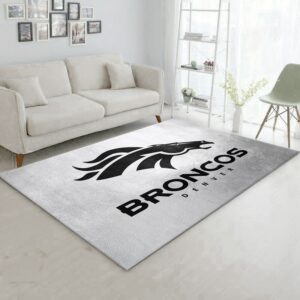 Denver Broncos Silver NFL Team Logos Area Rug