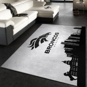 Denver Broncos Skyline NFL Area Rug Carpet