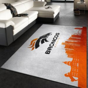 Denver Broncos Skyline NFL Area Rug For Christmas