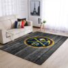 Denver Nuggets Nba Team Logo Grey Wooden Style Nice Gift Home Decor Rectangle Area Rug