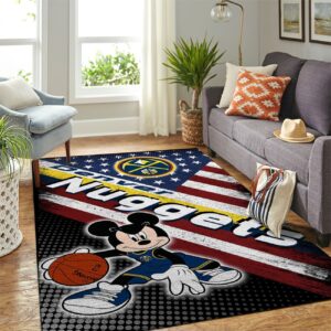 Denver Nuggets Nba Team Logo Mickey Us Style Nice Gift Home Decor Rectangle Area Rug