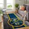 Denver Nuggets Nba Team Logo Wooden Style Nice Gift Home Decor Rectangle Area Rug