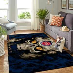 Detroit Pistons Nba Team Logo Skull Style Nice Gift Home Decor Rectangle Area Rug