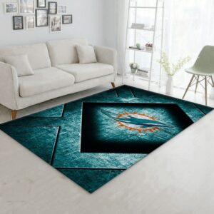 Dolphins Stone NFL Christmas Gift Rug Living Room Rug Floor Decor Home Decor