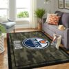 Edmonton Oilers Nhl Team Logo Camo Style Nice Gift Home Decor Area Rug Rugs For Living Room