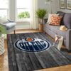 Edmonton Oilers Nhl Team Logo Grey Wooden Style Nice Gift Home Decor Rectangle Area Rug