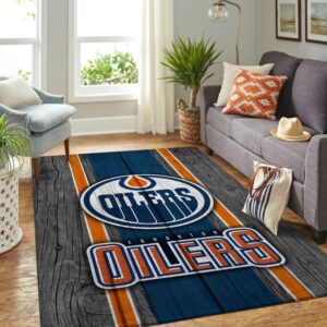 Edmonton Oilers Nhl Team Logo Style Nice Gift Home Decor Rectangle Area Rug