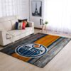 Edmonton Oilers Nhl Team Logo Wooden Style Nice Gift Home Decor Rectangle Area Rug