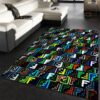 Fendi Logo Rug Living Room Rug Christmas Gift US Decor