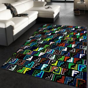 Fendi Logo Rug Living Room Rug Christmas Gift US Decor