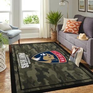 Florida Panthers Nhl Team Logo Camo Style Nice Gift Home Decor Area Rug Rugs For Living Room
