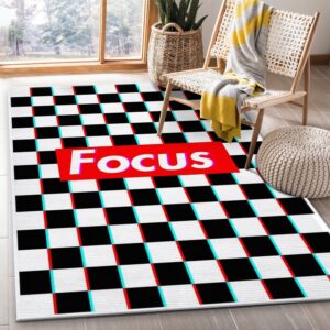 Focus Box Rectangle Rug Living Room Rug Christmas Gift US Decor