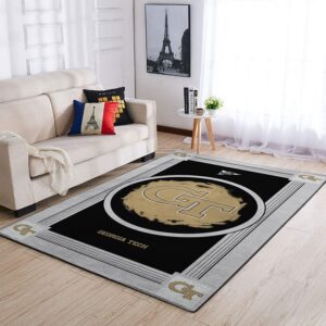 Georgia Tech Yellow Jackets Ncaa Team Logo Nice Gift Home Decor Rectangle Area Rug