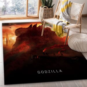 Godzilla 2014 Area Rug Movie Rug Family Gift US Decor
