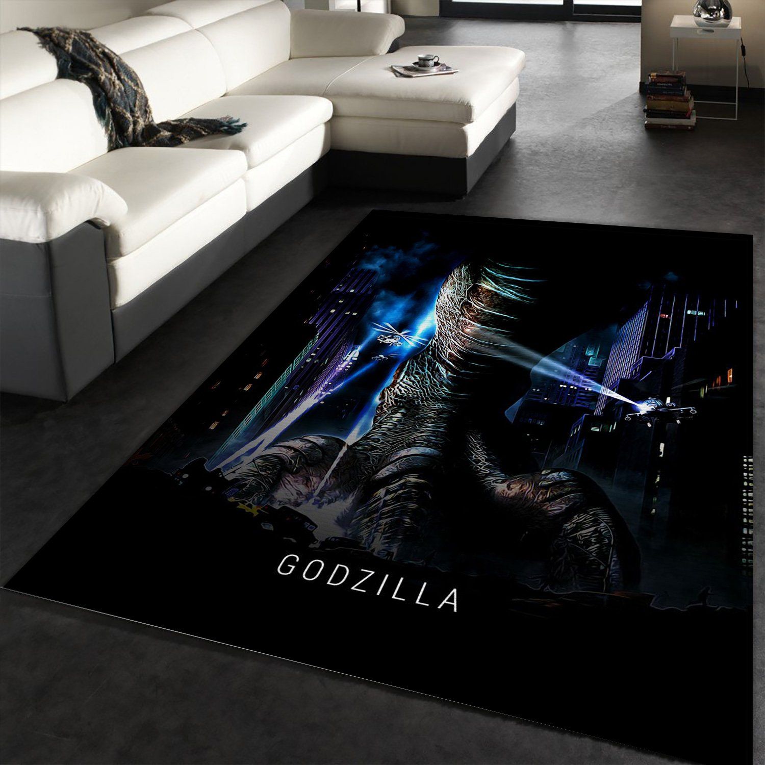Godzilla Area Rug Art Painting Movie Rugs Floor Decor Home Decor