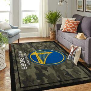 Golden State Warriors Nba Team Logo Camo Style Nice Gift Home Decor Area Rug Rugs For Living Room