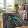 Golden State Warriors Nba Team Logo Grey Wooden Style Nice Gift Home Decor Rectangle Area Rug