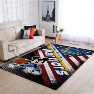 Golden State Warriors Nba Team Logo Mickey Us Style Nice Gift Home Decor Rectangle Area Rug