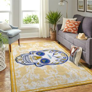 Golden State Warriors Nba Team Logo Skull Flower Style Nice Gift Home Decor Rectangle Area Rug