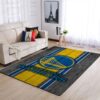 Golden State Warriors Nba Team Logo Wooden Style Nice Gift Home Decor Rectangle Area Rug