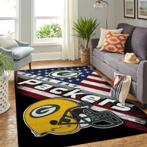 Green Bay Packers Nfl Team Logo American Style Nice Gift Home Decor Rectangle Area Rug