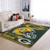 Green Bay Packers Nfl Team Logo Helmet Nice Gift Home Decor Area Rug Rugs For Living Room Rug Home Decor